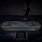 Jeep JT Gladiator Loaded Under Rear Seat Subwoofer Enclosure with 4 X 8" ZR8.2D, Leather Wrapped and Digital LED Lights | 1800 Watts RMS @ 1-Ohm