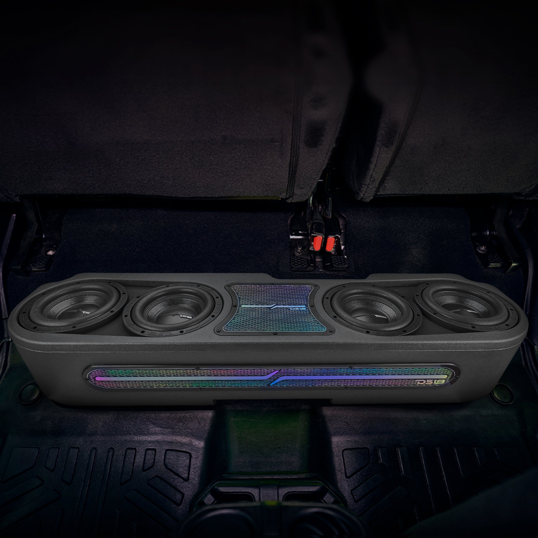 DS18 JEEP JT Gladiator Loaded Under Rear Seat Subwoofer Enclosure