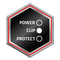 Power, protection, and clipping LED indicator