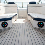 NXL 7.7” 2-Way Coaxial Marine Speaker with Bullet Tweeter, Digital LED Lights & White Deck LED | 175W RMS 4-Ohm