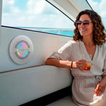 Luxury 8” 2-Way Marine Coaxial Speaker with Digital LED Lights and Flush Magnetic Mount Grille | 175W RMS 4-Ohm