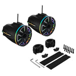 8” Marine Tower Speaker With Neodymium Magnet, Kevlar Cone, Compression Driver & Digital LED Lights | 200W RMS 4-Ohm