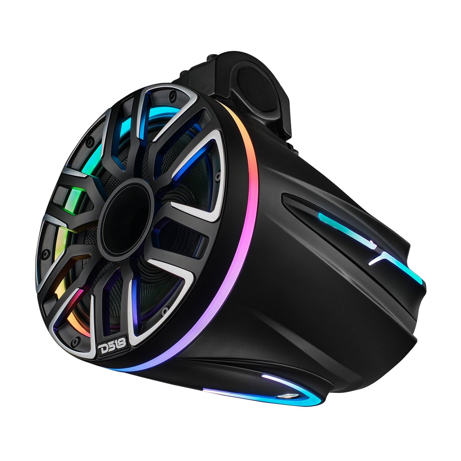 8” Marine Tower Speaker With Neodymium Magnet, Kevlar Cone, Compression Driver & Digital LED Lights | 200W RMS 4-Ohm