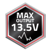 MAX OUTPUT 13.5V PEAK