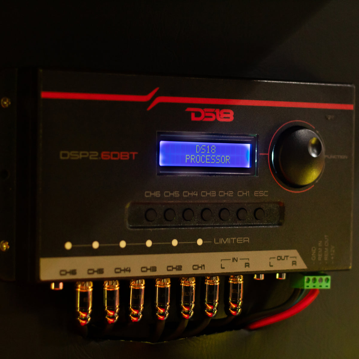 2-Channel In and 6-Channel Out Digital Sound Processor (DSP) with Blue