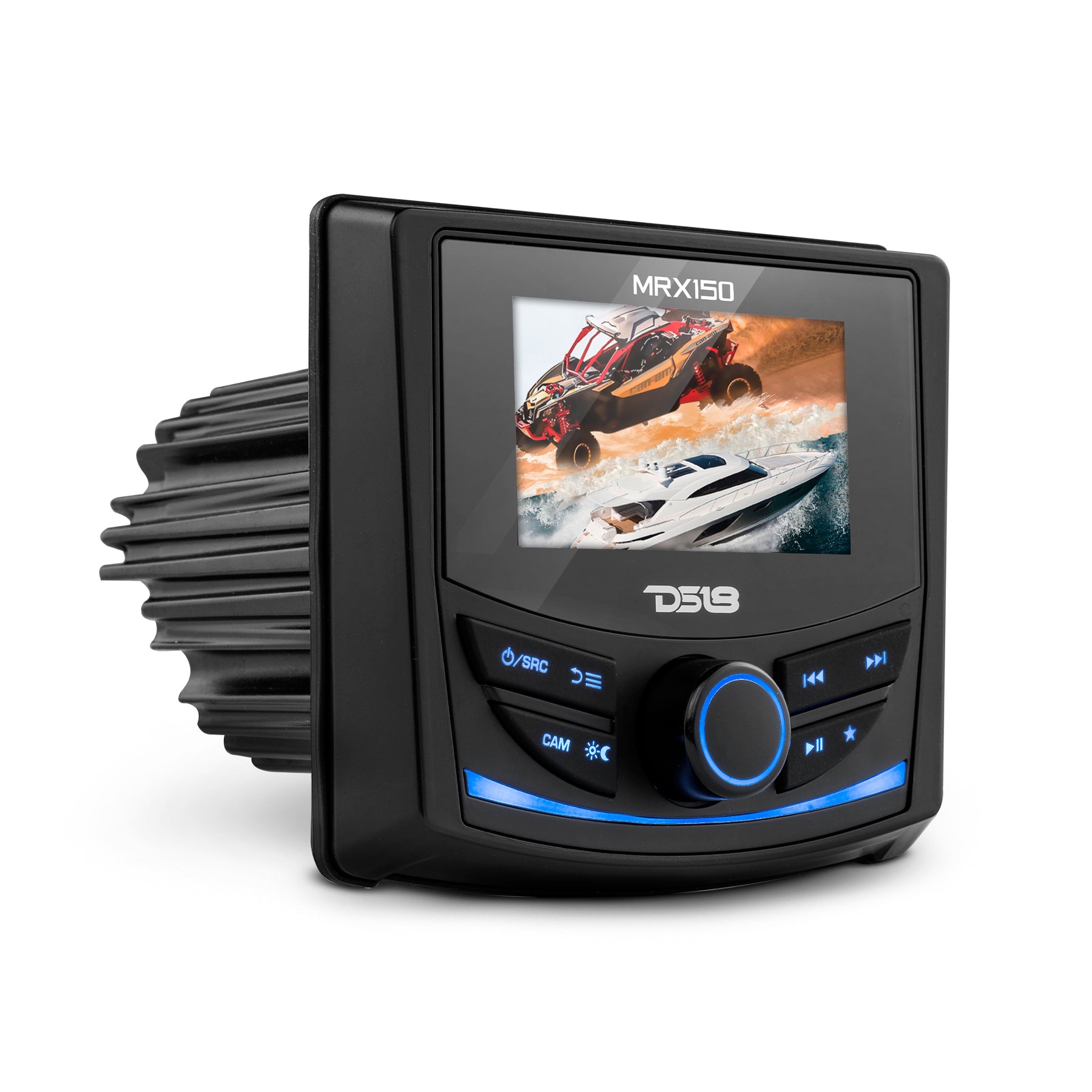 Marine and Powersports Headunit 3" Color TFT screen , 2 Zones, 4 volts Output, BT, RDS 4 X 50 Watts