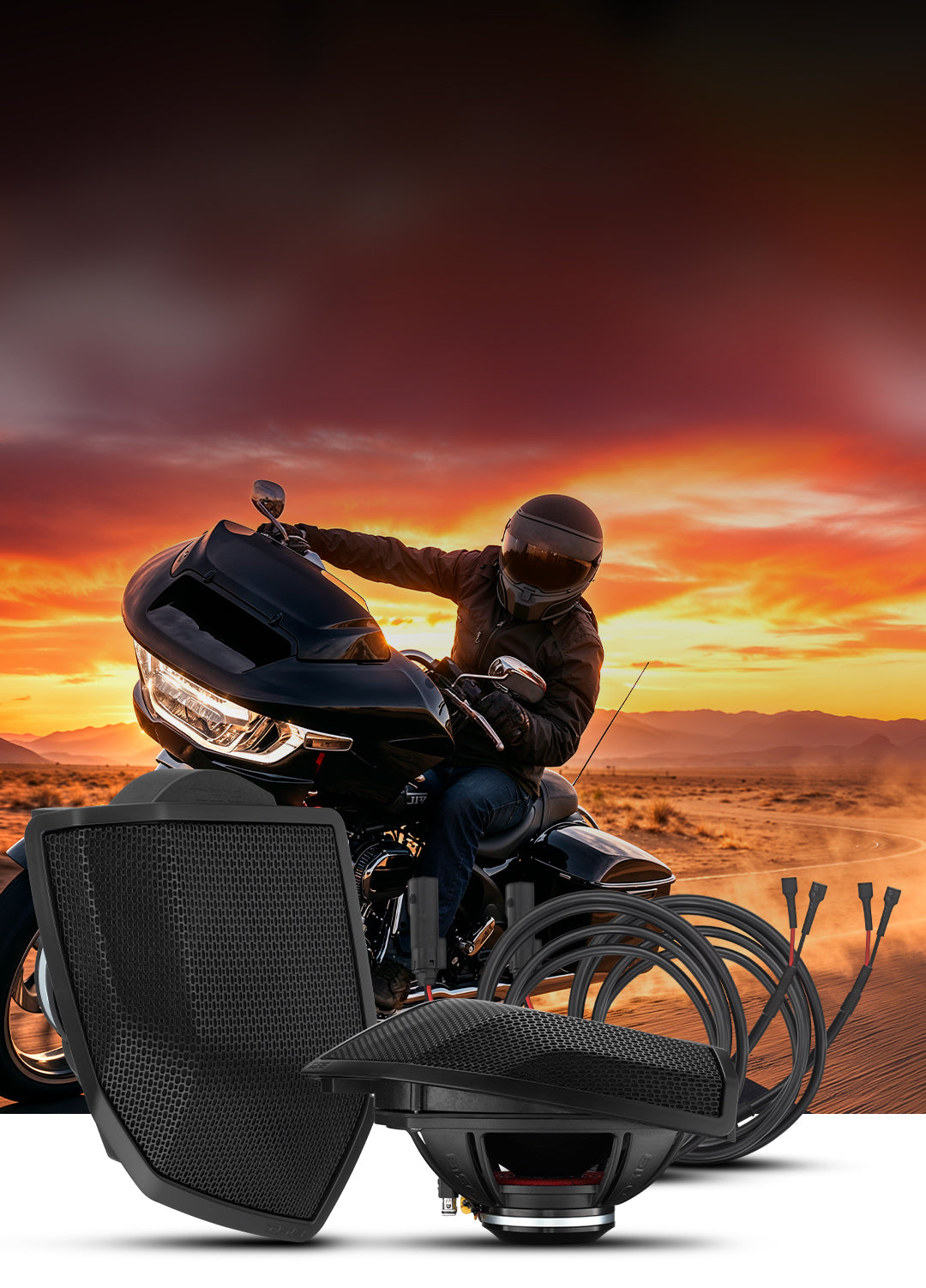 シンヤ！ハーレーダビッドソン ポータブルスピーカー &サングラス DS18 NVY Harley-Davidson 2024+ Touring Saddlebag Speaker Kit – NVY