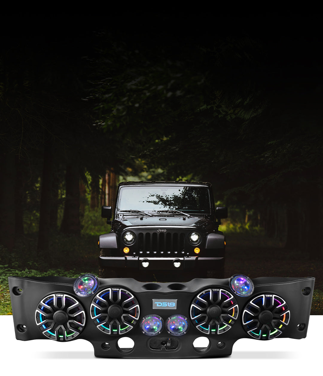 DS18 Loaded JK/JKU Jeep Sound Bar with 4 x 8” NVY-M8 Speakers | 4