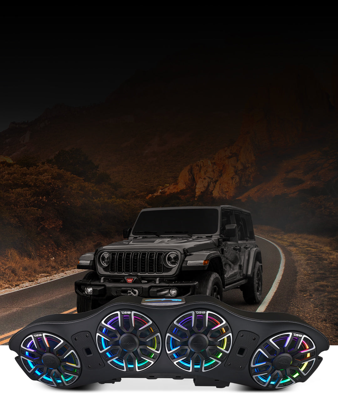 Jeep JL/JLU/JT 2024-Up Loaded Sound Bar - 4x 8” NVY-M8 Speakers and LE