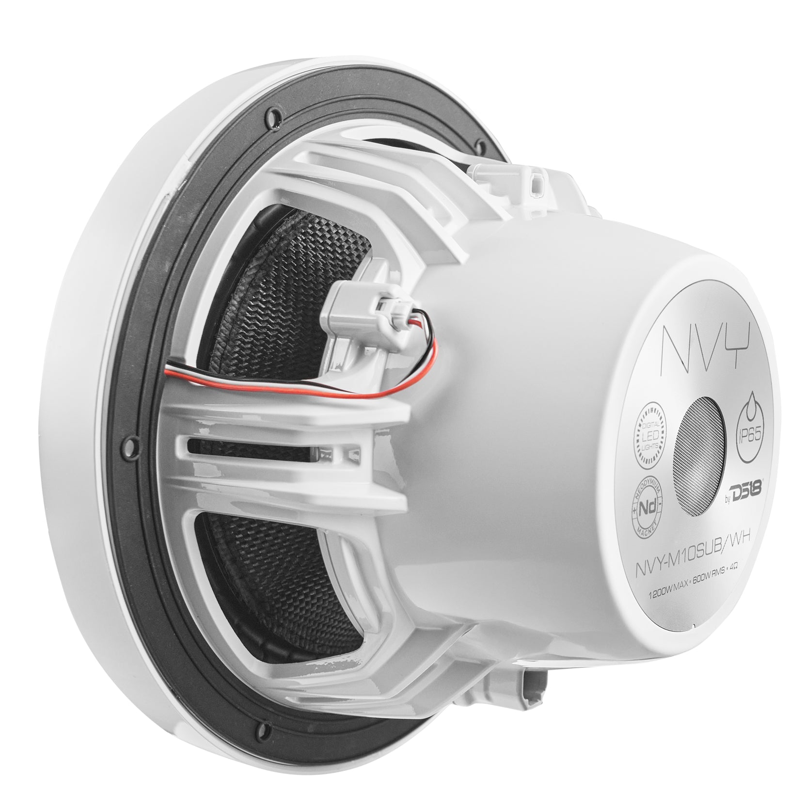 10” Neodymium Marine & Powersports Subwoofer With Carbon Fiber Cone | 600W RMS 4-Ohm