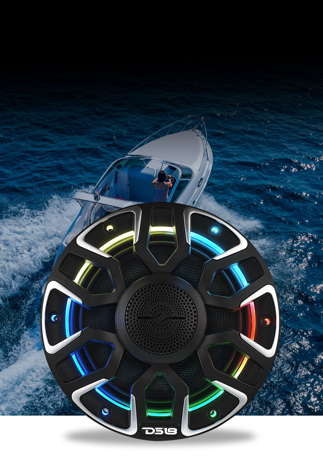 6.5” Marine Coaxial Speaker With Kevlar Cone, Bullet Tweeter, Neodymiu
