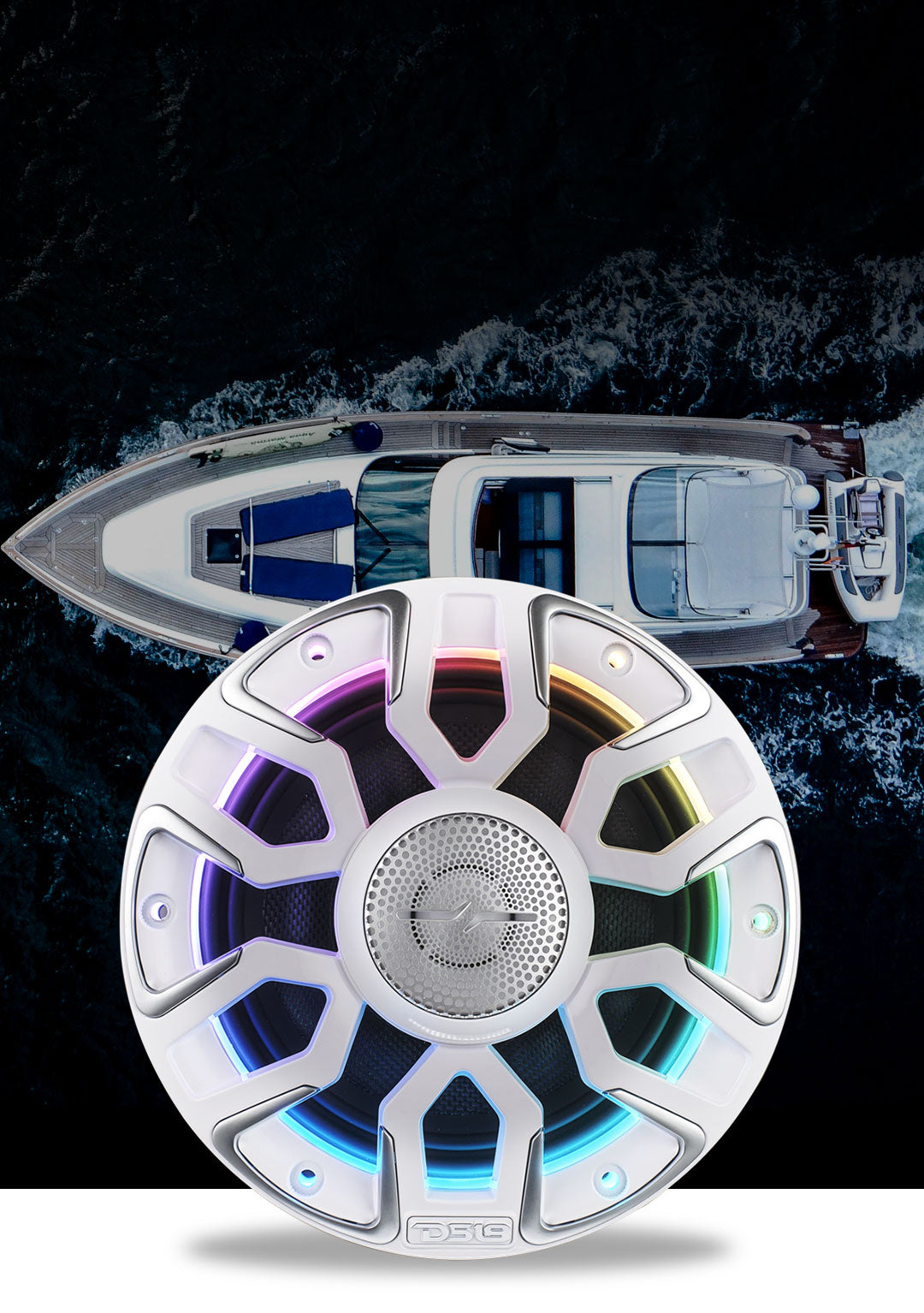 6.5” Marine Coaxial Speaker With Kevlar Cone, Bullet Tweeter, Neodymiu