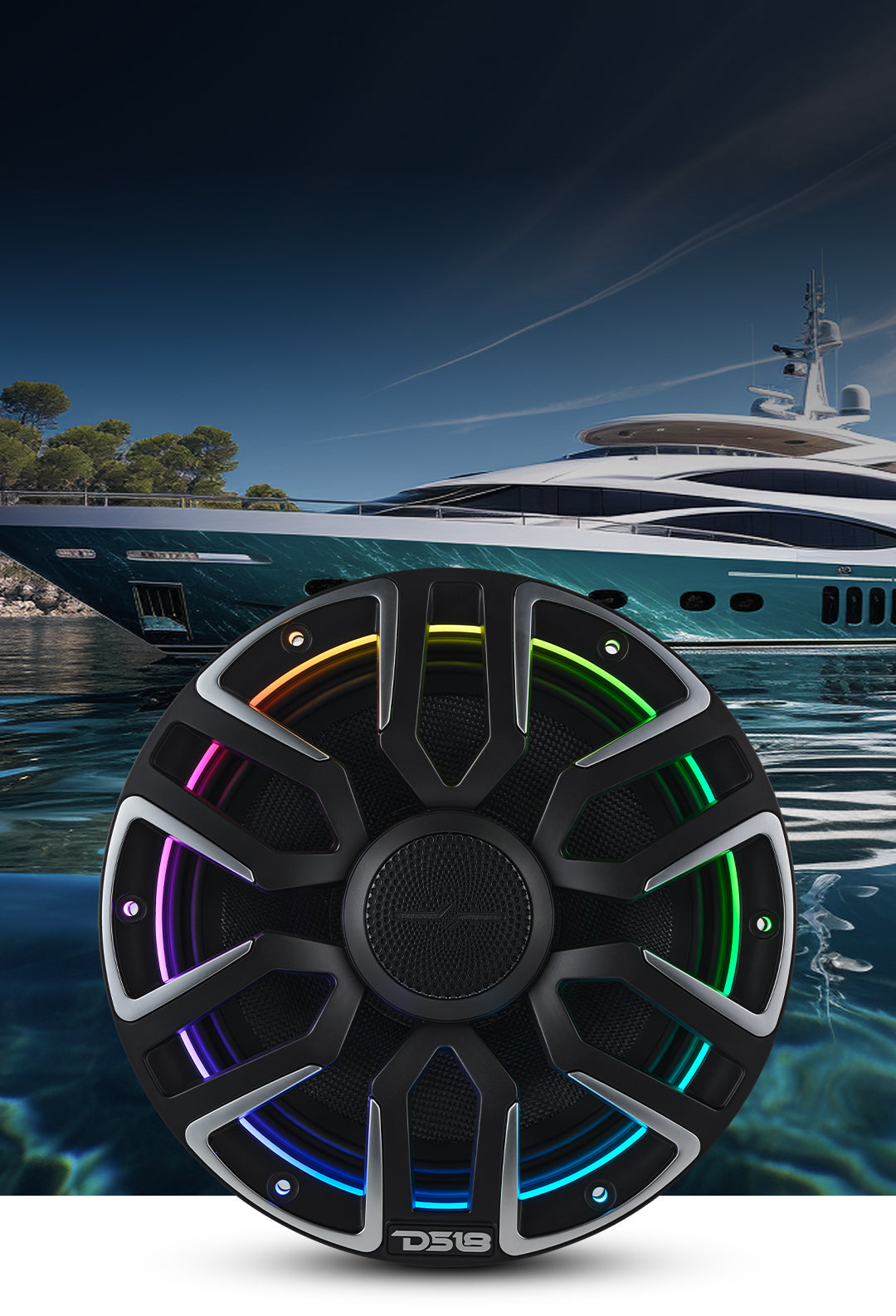 8” Marine Coaxial Speaker With Kevlar Cone, Bullet Tweeter, Neodymium