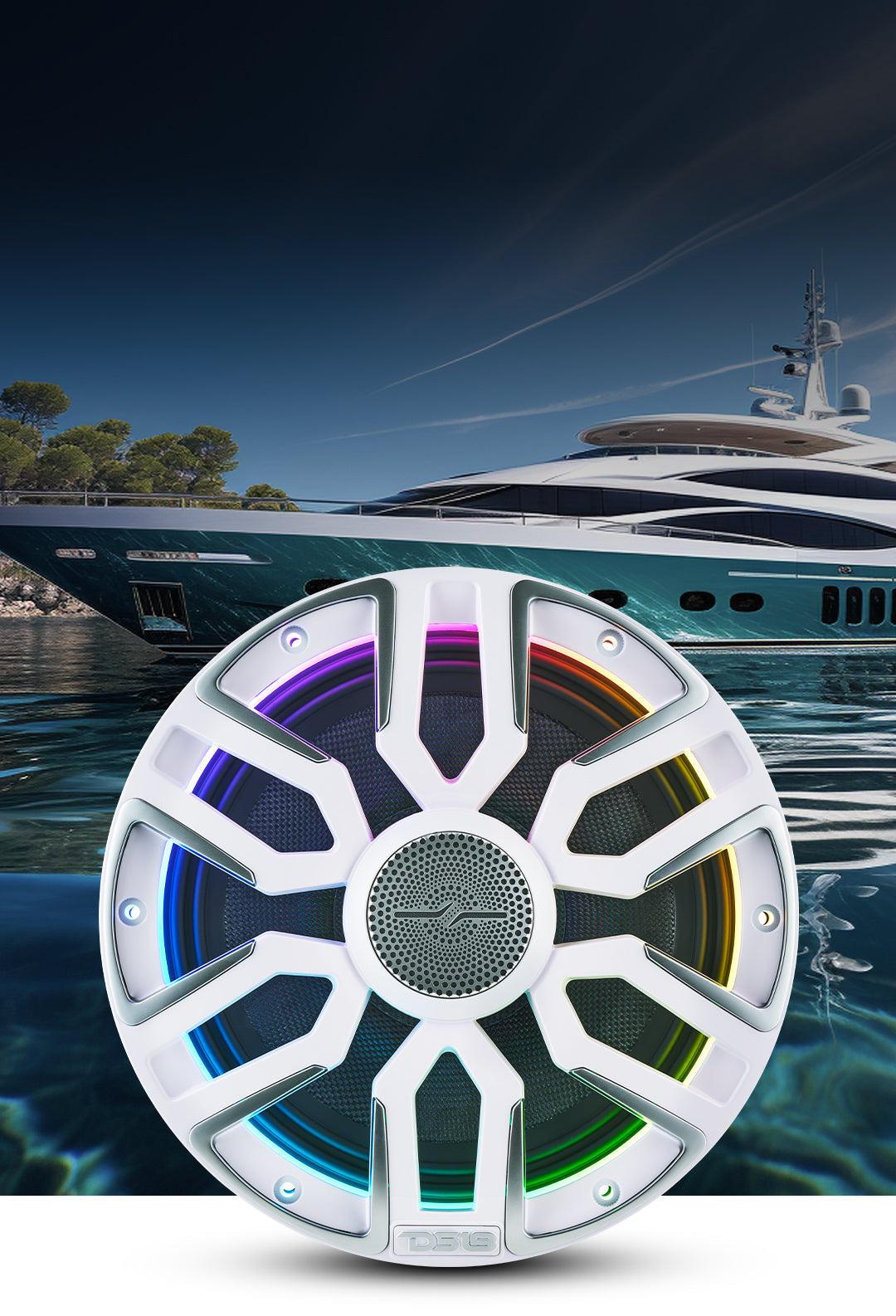 8” Marine Coaxial Speaker With Kevlar Cone, Bullet Tweeter, Neodymium