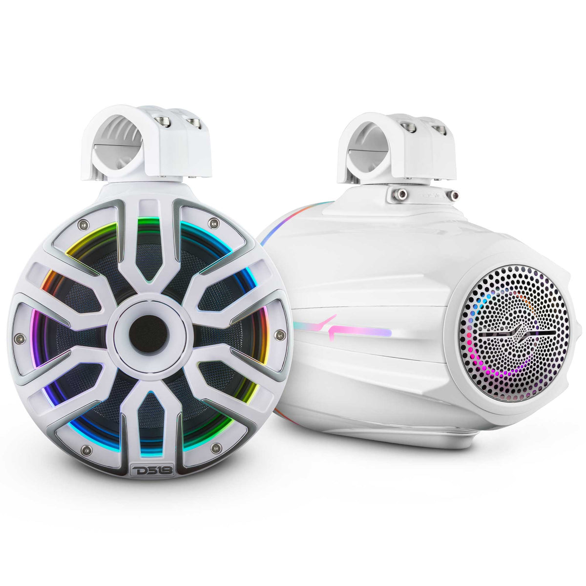 8” Marine Tower Speaker With Neodymium Magnet, Kevlar Cone, Compression Driver & Digital LED Lights | 200W RMS 4-Ohm