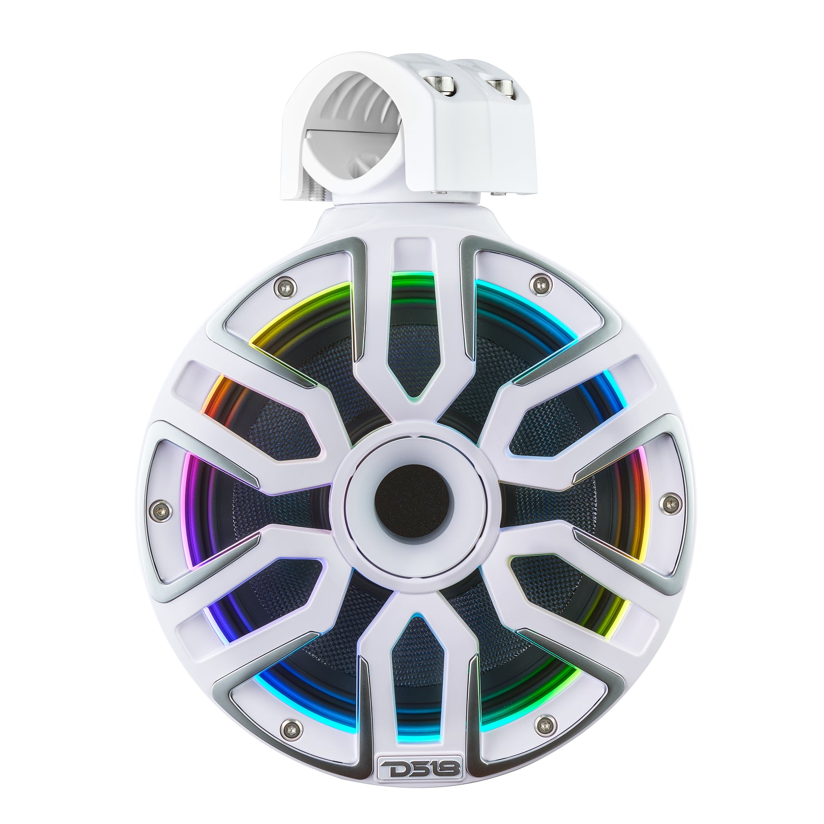 8” Marine Tower Speaker With Neodymium Magnet, Kevlar Cone, Compression Driver & Digital LED Lights | 200W RMS 4-Ohm