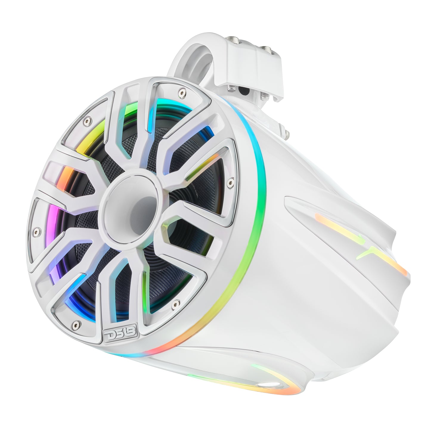 8” Marine Tower Speaker With Neodymium Magnet, Kevlar Cone, Compression Driver & Digital LED Lights | 200W RMS 4-Ohm