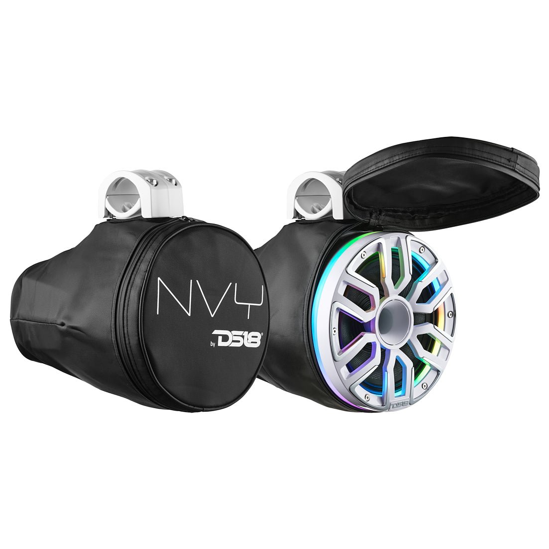 8” Marine Tower Speaker With Neodymium Magnet, Kevlar Cone, Compression Driver & Digital LED Lights | 200W RMS 4-Ohm