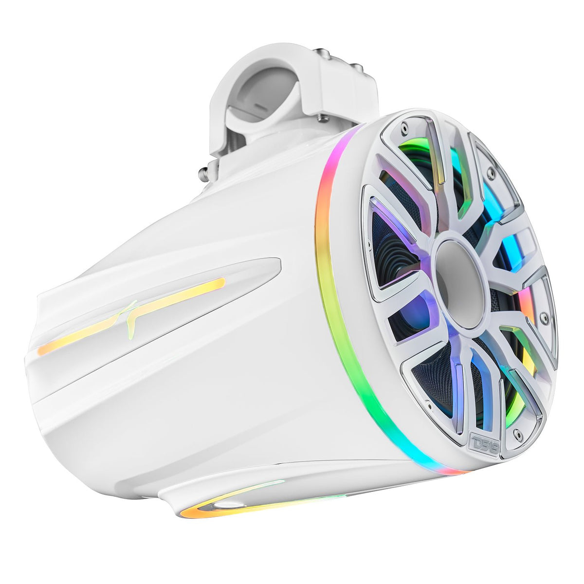 8” Marine Tower Speaker With Neodymium Magnet, Kevlar Cone, Compression Driver & Digital LED Lights | 200W RMS 4-Ohm