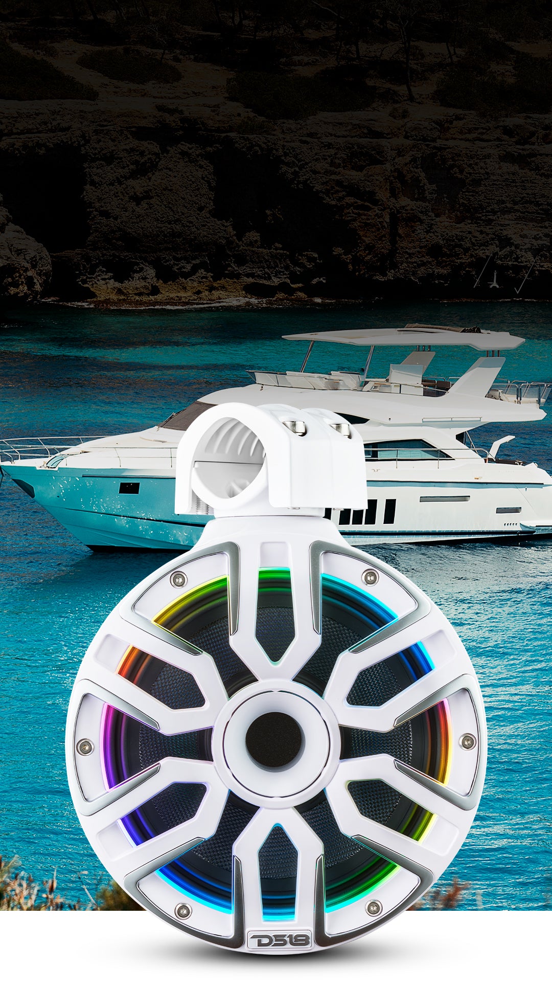 8” Marine Tower Speaker With Neodymium Magnet, Kevlar Cone, Compressio