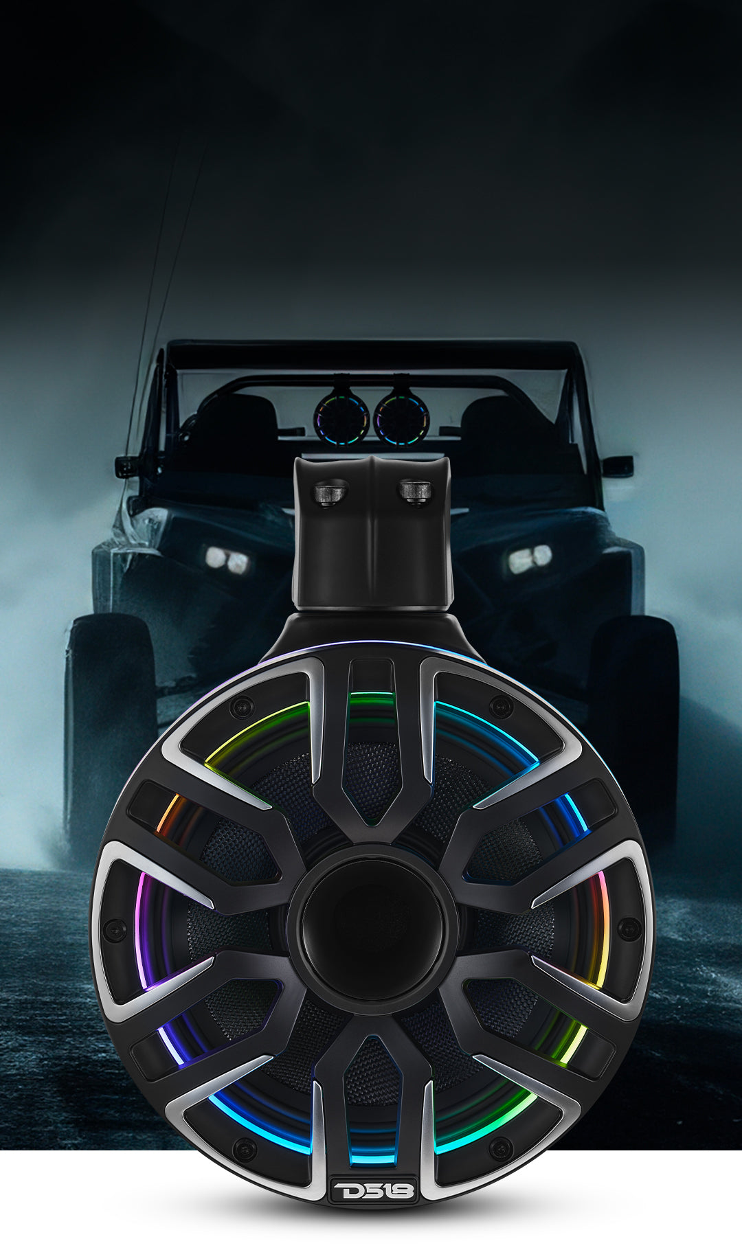 8” Marine Short Tower Speaker With Neodymium Magnet, Kevlar Cone, Comp