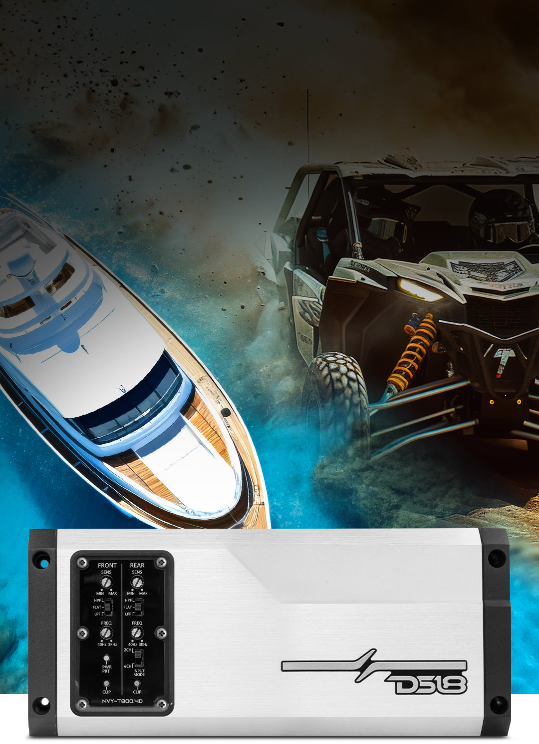 NVY-T800.4D 4-Channel Marine Waterproof Amplifier - Class D