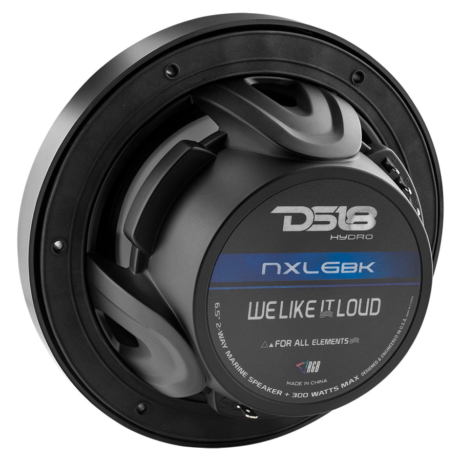 DS18 NXL6/BK HYDRO 6.5" 2Way Marine Speakers with Integrated RGB LED