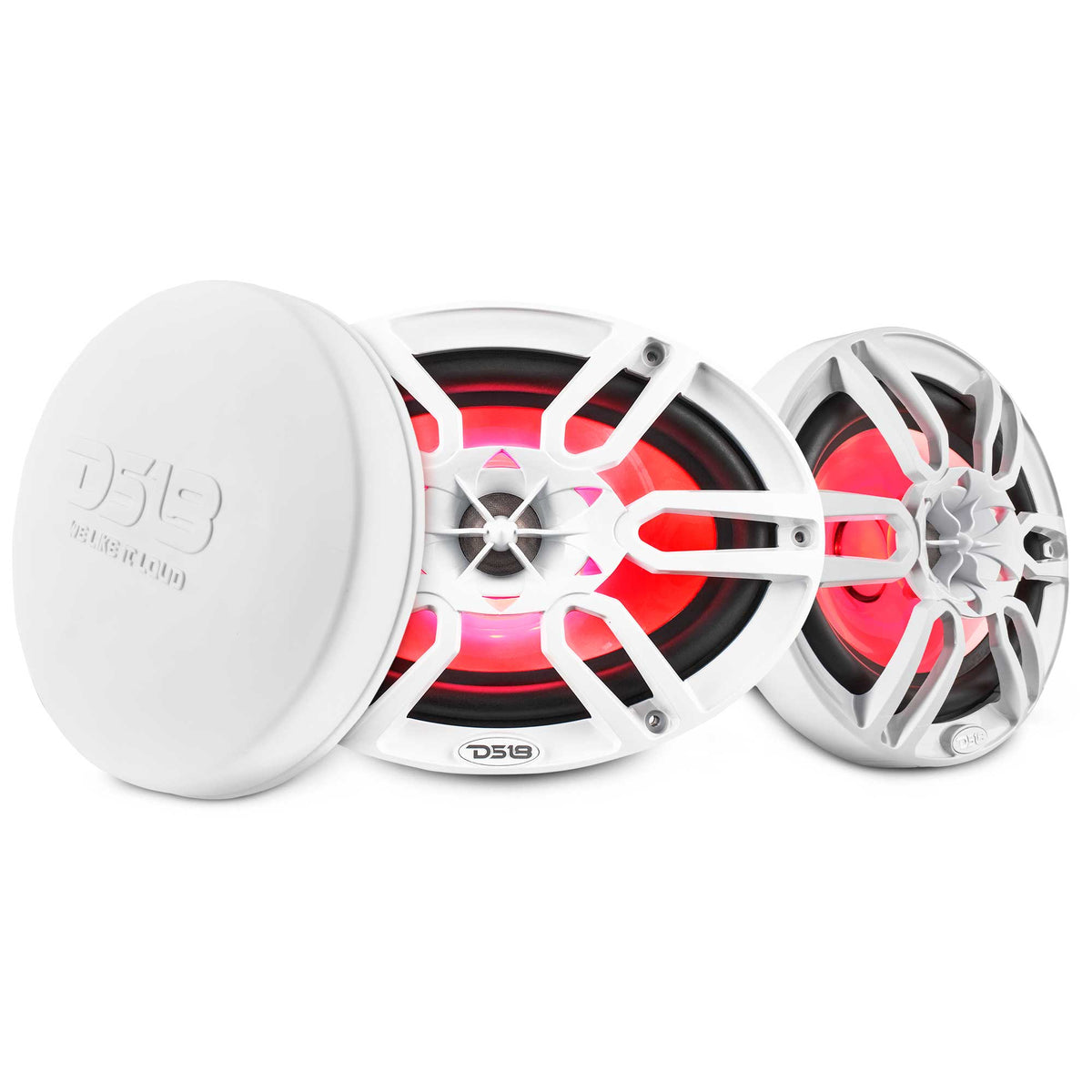 NXL 6x9" 2-Way Coaxial Marine Speaker With LED RGB Lights 125 Watts Rms 4-Ohm -White