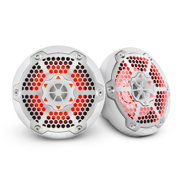 DS18 NXL-6M 6.5" Marine Speakers – 100W RMS, 4 Ohm, 2-Way, RGB LED, Waterproof, Pair