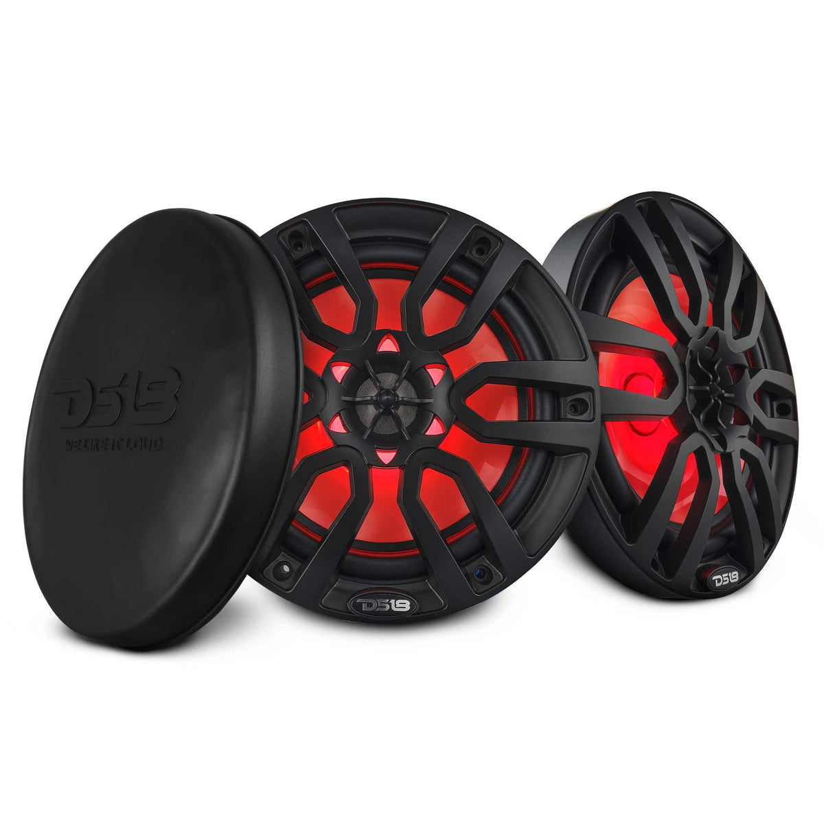 NXL 8" 2-Way Coaxial Marine Speaker With LED RGB Lights 125 Watts Rms 4-Ohm - Black