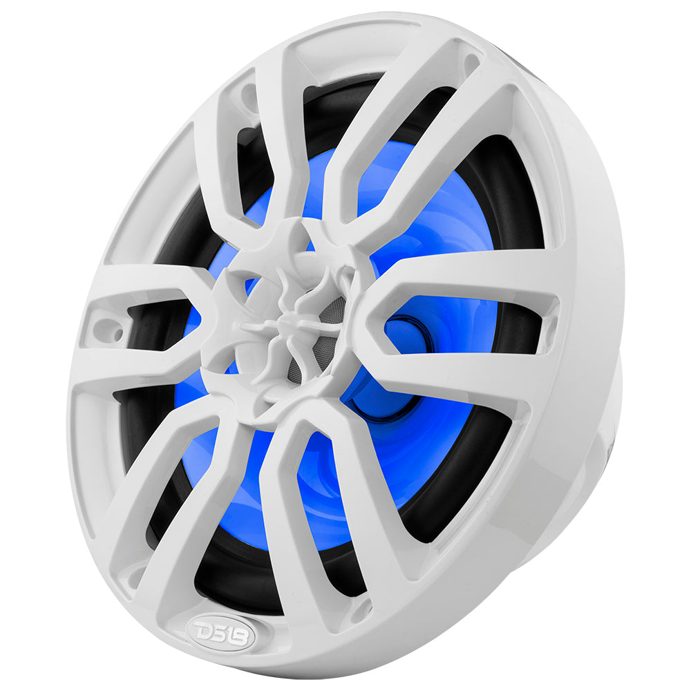 NXL 8" 2-Way Coaxial Marine Speaker With LED RGB Lights 125 Watts Rms 4-Ohm -White