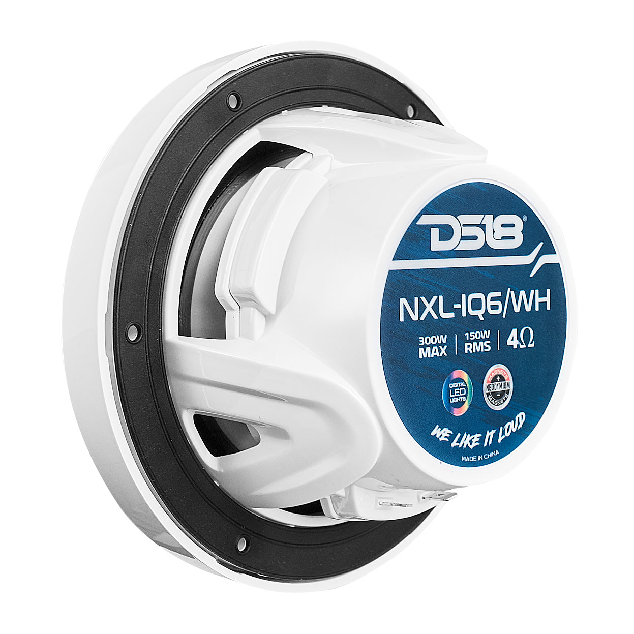 NXL 6.5" 2-Way Coaxial Marine Speaker With Digital Led Lights And Bullet Tweeter 150 Watts 4-Ohm