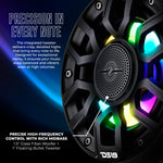 Altavoces coaxiales marinos de torre corta NXL-iQ de 6.5" con luces LED digitales, 150 W RMS, 300 W máx., 4 ohmios