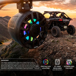 Altavoces coaxiales marinos de torre corta NXL-iQ de 6.5" con luces LED digitales, 150 W RMS, 300 W máx., 4 ohmios