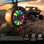 Altavoces coaxiales marinos NXL-iQ de torre corta de 8" con luces LED digitales, 175W RMS, 350W Max, 4 ohmios