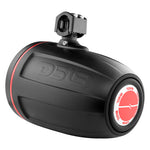 Torres NXL de 10" de neodimio para embarcaciones y vehículos recreativos con radiador pasivo integrado, controlador de 1" y luces LED RGB de 300 vatios RMS - Negras