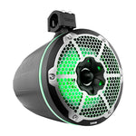 Torres NXL de 10" de neodimio para embarcaciones y vehículos recreativos con radiador pasivo integrado, controlador de 1" y luces LED RGB de 300 vatios RMS - Negras