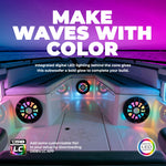 12” Marine Subwoofer with Hybrid Magnet Motor, Removable Grille and Digital LED Lights - 600W RMS 4-Ohm
