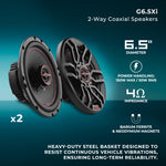 Kit de altavoces coaxiales de rango completo de 6,5" y 6x9" - Incluye adaptadores de altavoz OEM, amplificador y kit de cableado.