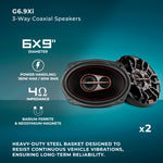 Kit de altavoces coaxiales de rango completo de 6,5" y 6x9" - Incluye adaptadores de altavoz OEM, amplificador y kit de cableado.