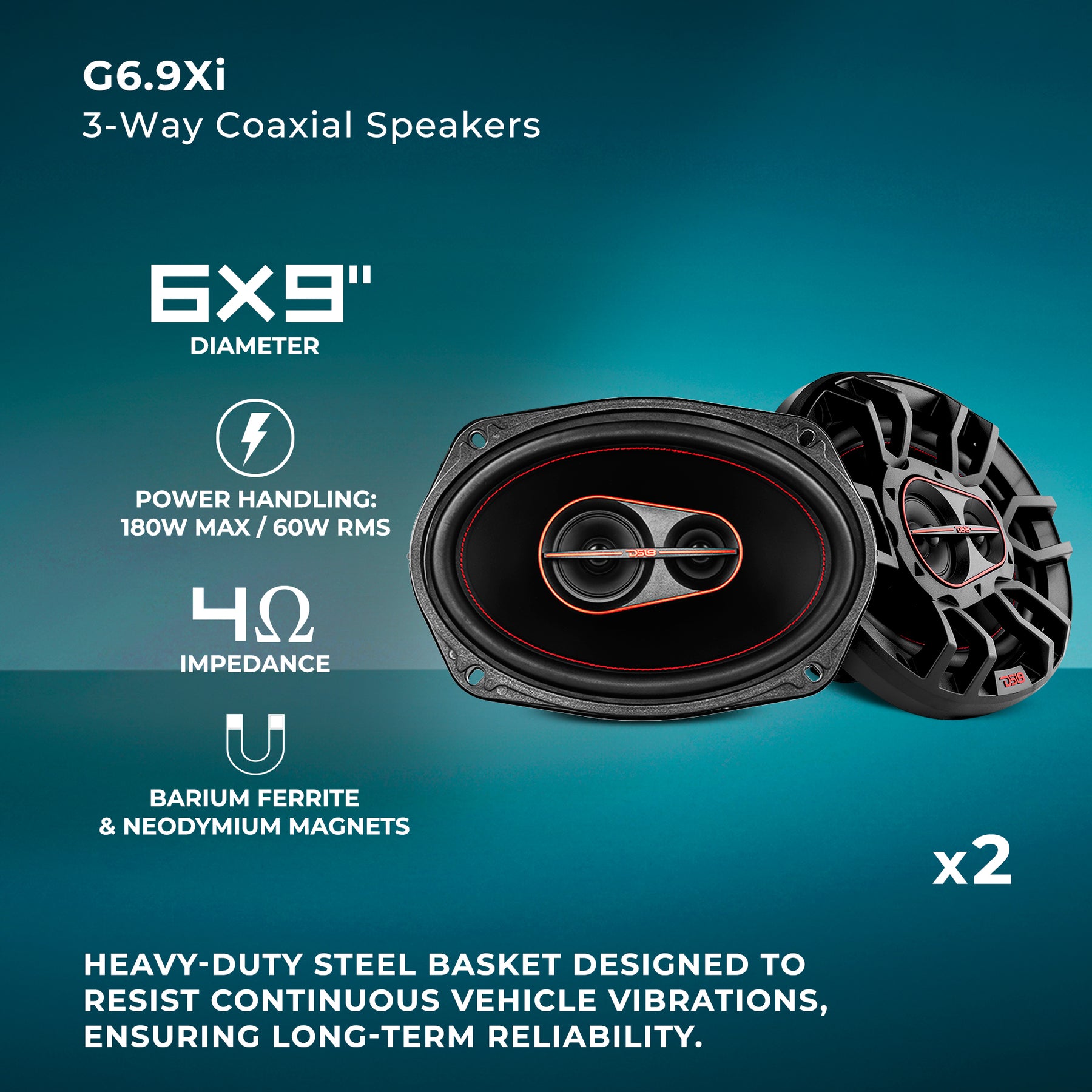 Kit de altavoces coaxiales de rango completo de 6,5" y 6x9" - Incluye adaptadores de altavoz OEM, amplificador y kit de cableado.