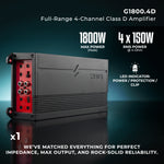 Pro Audio Speaker + Tweeter Bundle: 6.5" Midrange Speakers and 3.8" Bullet Tweeters with OEM Speaker Adapters, Amplifier, and Wiring Kit
