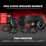 Pro Audio Speaker Bundle: 6.5" Midrange Coaxial Speakers with OEM Speaker Adapters, Amplifier, and Wiring Kit