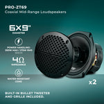Pro Audio Hybrid Speaker Bundle: 6.5" & 6x9" Midrange Speakers with Built-In Compression Tweeters