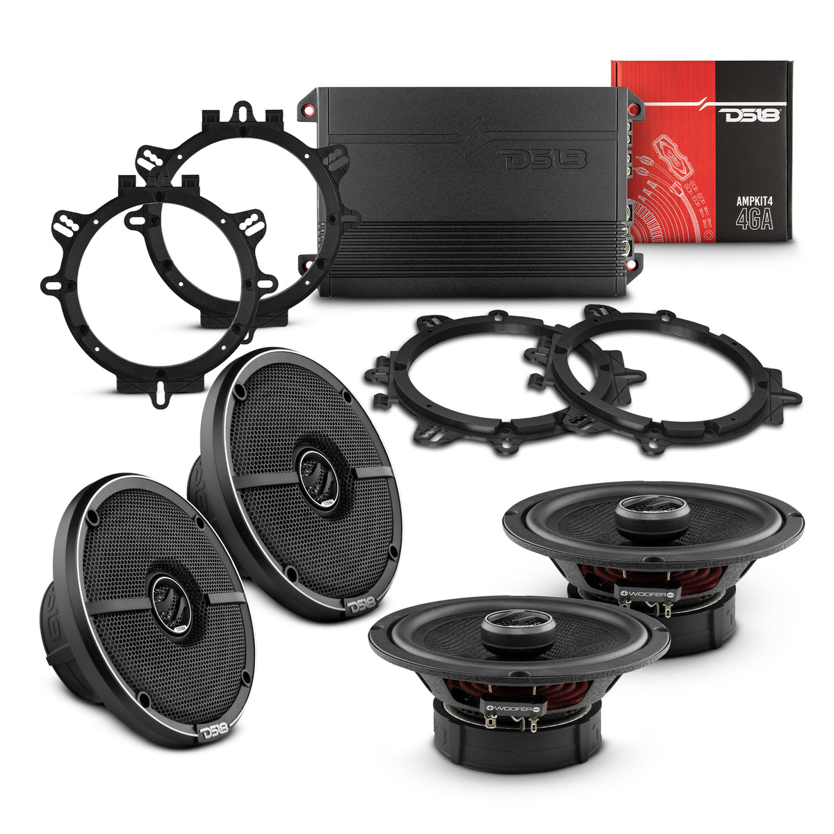 DS18 High-Performance Coaxial Door Speaker Upgrade Kit