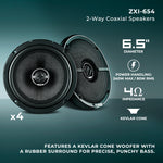 Car Audio + Bass Bundle: 6.5" Coaxial Speakers and 12" Subwoofer with Amplifier and Installation Kit