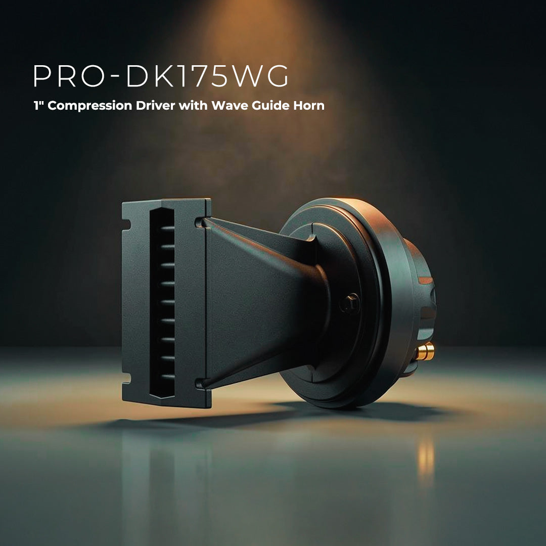 Controlador de compresión PRO-DK de 1" con bocina de guía de ondas de 3.5" x 4.4" | 360 W pico 8 ohmios, imán de ferrita