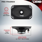 PRO 4x6" Neodymium Full-Range Bullet Loudspeaker 150 Watts Rms 4-Ohm