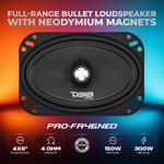 PRO 4x6" Neodymium Full-Range Bullet Loudspeaker 150 Watts Rms 4-Ohm