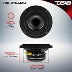 PRO 6.5" Shallow Coaxial Hybrid Mid-Range Loudspeaker with Built-in Driver 150 Watts Rms 4-Ohm